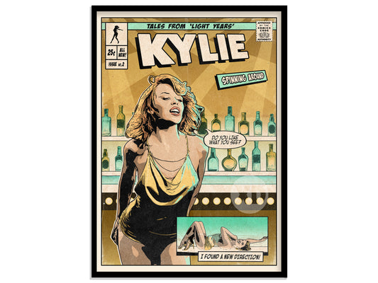 Kylie Minogue Print - Spinning Around Comic Cover Art