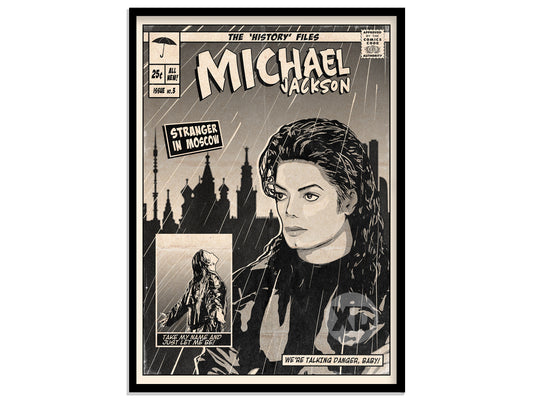 Michael Jackson Print - Stranger In Moscow Comic Cover Art