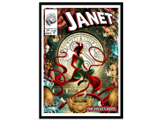 Janet Jackson Print - The Velvet Rope Comic Cover Art