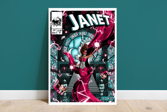 Janet Jackson Print - 20 Y.O. Comic Cover Art