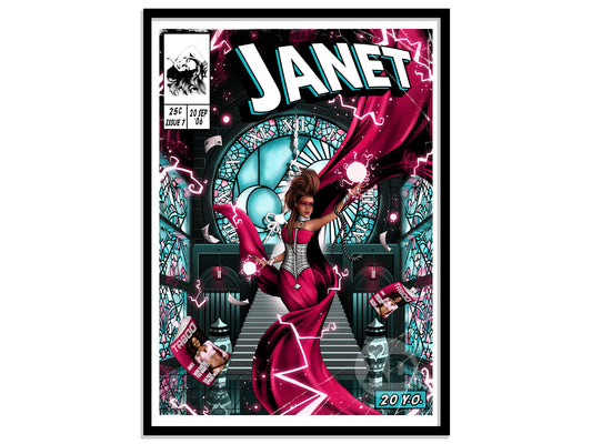 Janet Jackson Print - 20 Y.O. Comic Cover Art