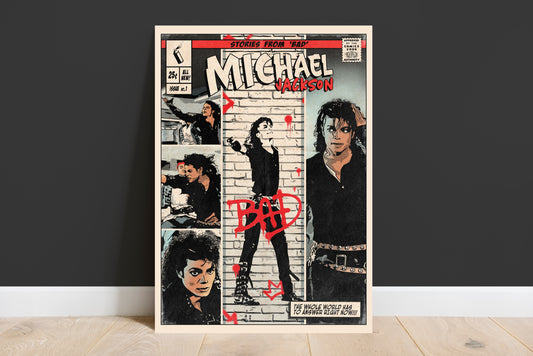 Michael Jackson Print - Bad Comic Cover Art