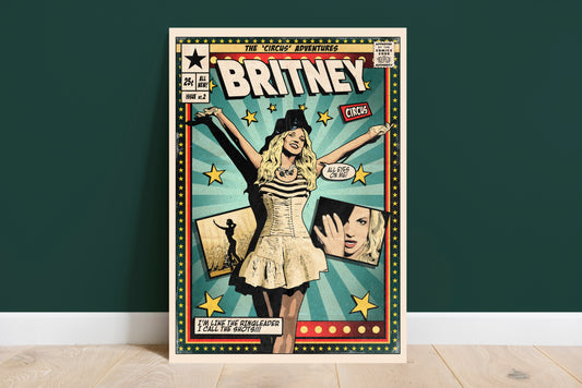 Britney Spears Print - Circus Comic Cover Art