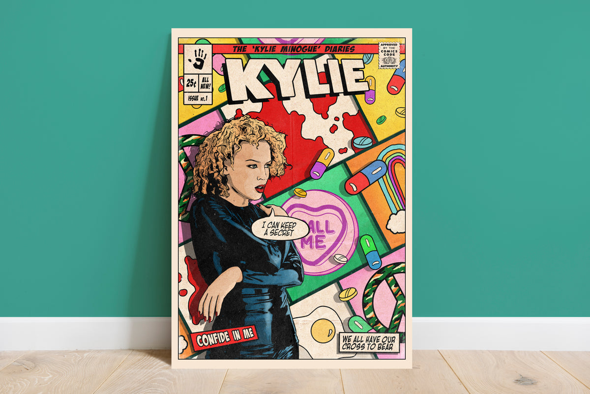 Kylie Minogue Print - Confide In Me Comic Cover Art