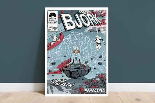Björk Print - Homogenic Comic Cover Art
