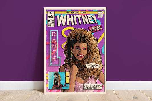 Whitney Houston Print - I Wanna Dance With Somebody Comic Cover Art