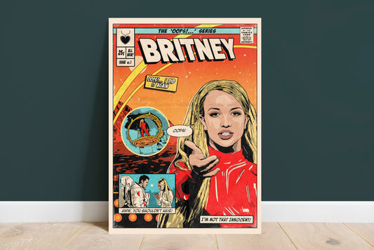 Britney Spears Print - Oops I Did It Again Comic Cover Art