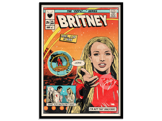 Britney Spears Print - Oops I Did It Again Comic Cover Art