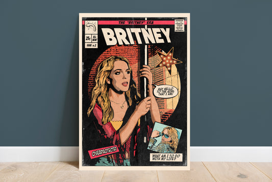 Britney Spears Print - Overprotected Comic Cover Art