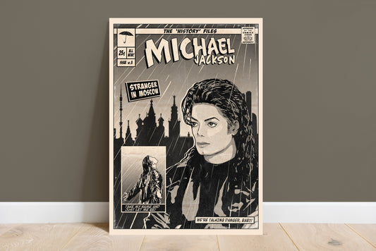 Michael Jackson Print - Stranger In Moscow Comic Cover Art