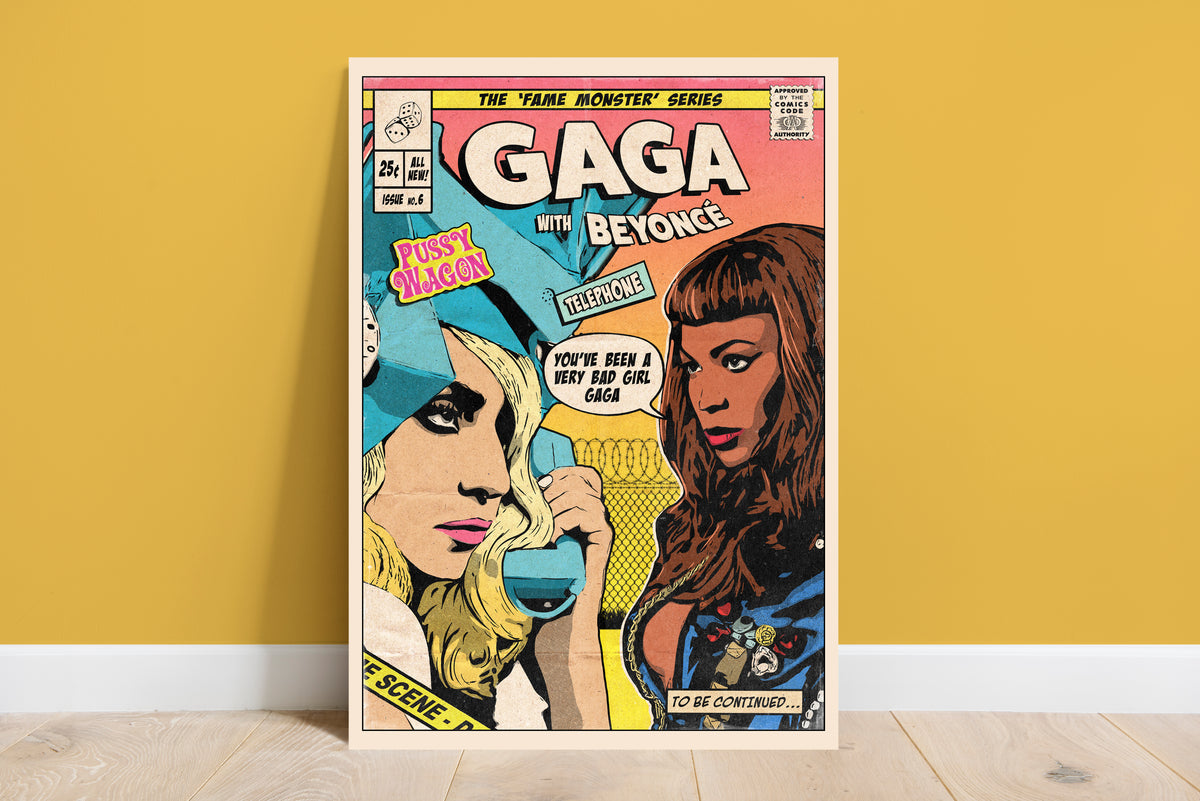 Lady Gaga & Beyonce Print - Telephone Comic Cover Art