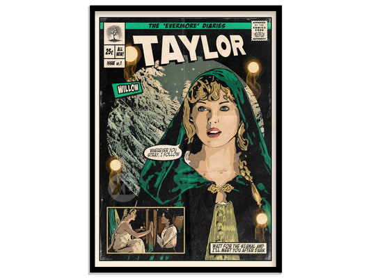 Taylor Swift Print - Willow Comic Cover Art